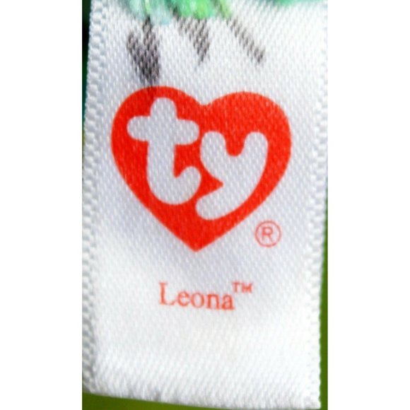 2 TY Beanie Boos Blue Pink Cat Leopard Leona Glamo - Picture 10 of 12